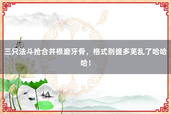 三只法斗抢合并根磨牙骨,格式别提多芜乱了哈哈哈!